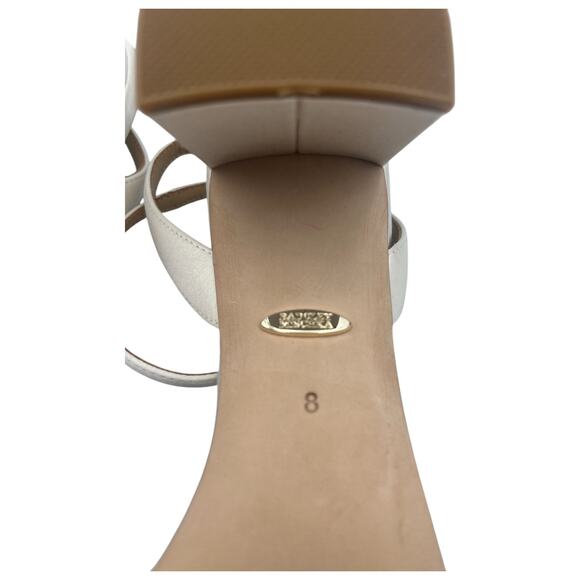 Badgley Mischka Clara Embellished Strap Heels Evening Bridal Sandals White Sz 8 - Picture 6 of 8